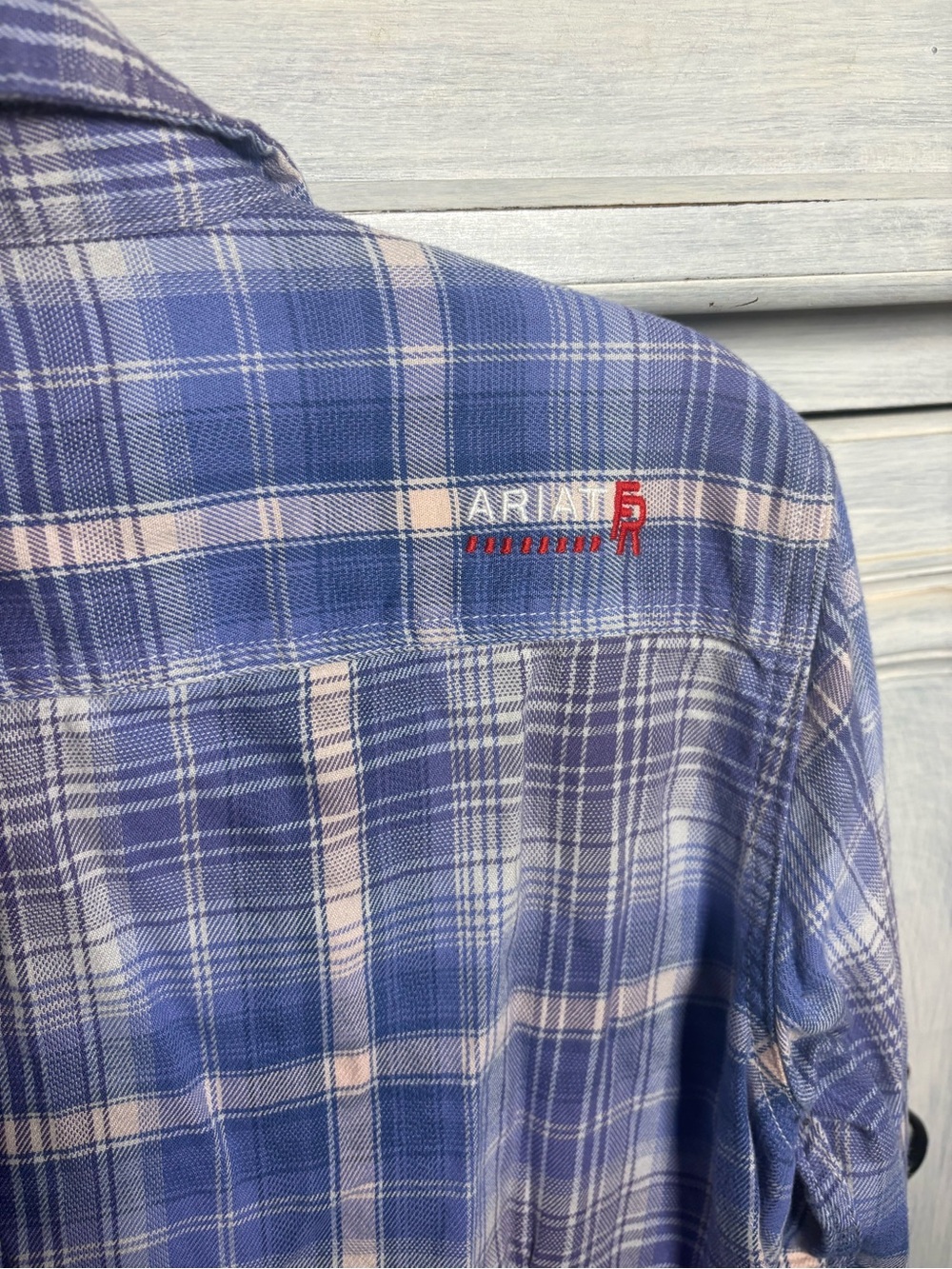 Women’s Ariat Fire Resistant Button Up Plaid Work Shirt Western Workwear Heavy - Picture 7 of 7
